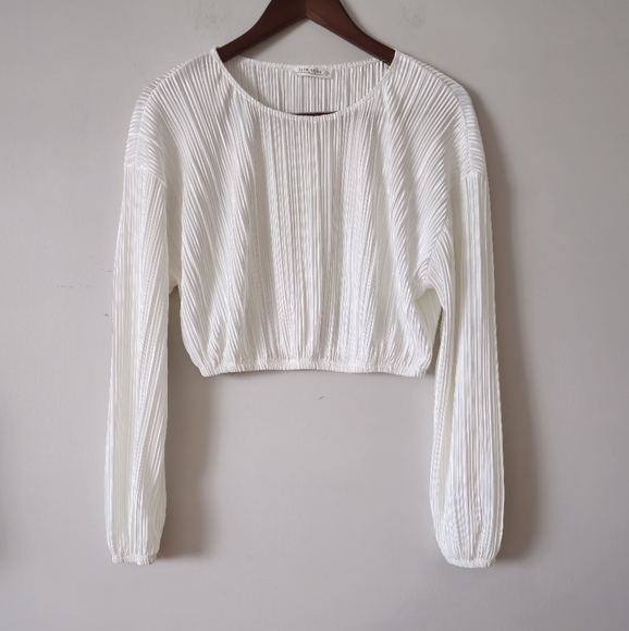 12th tribe portofino plisse crop top - Picture 2 of 5